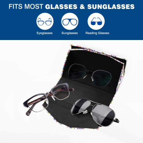 Bright paisley Custom Foldable Glasses Case