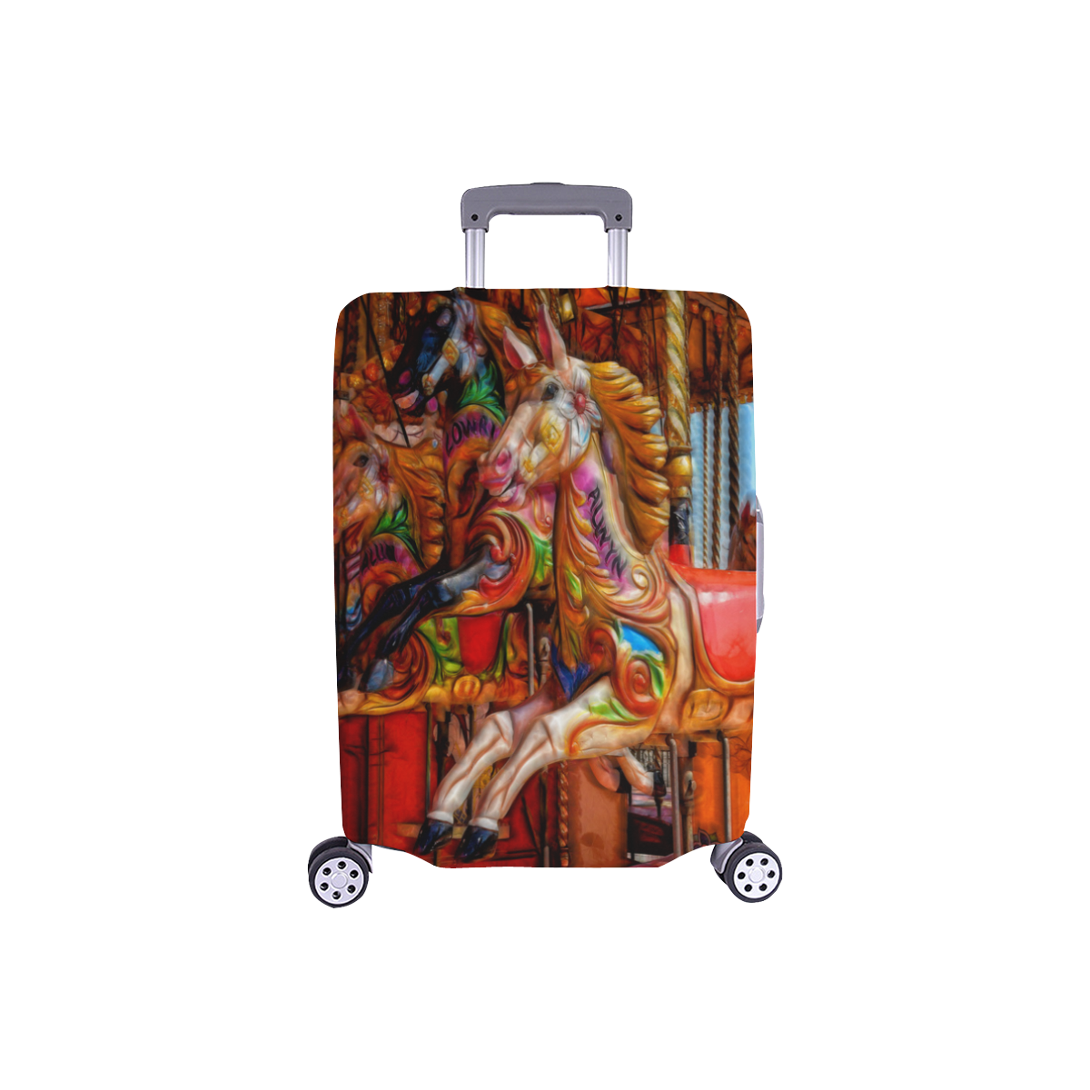Take A Ride On The Merry-go-round Luggage Cover/Small 18"-21"