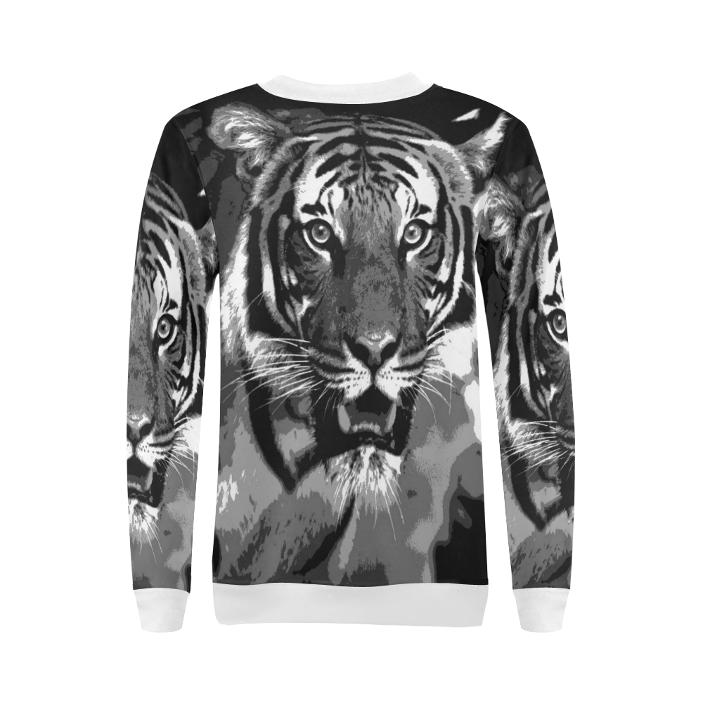 TIGER 15 All Over Print Crewneck Sweatshirt for Women (Model H18)