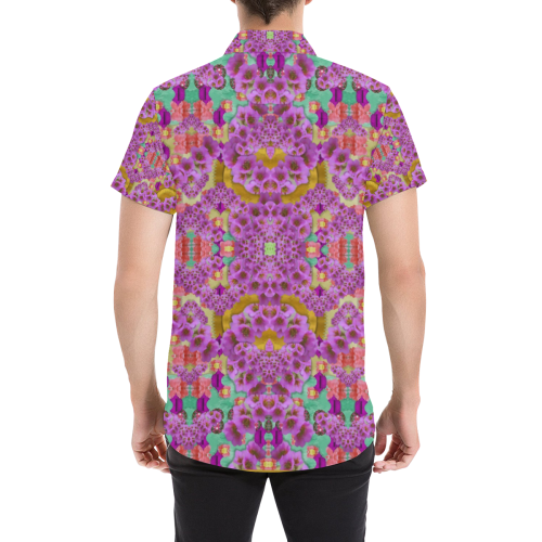 fantasy flower festoon garland of calm Men's All Over Print Short Sleeve Shirt/Large Size (Model T53)