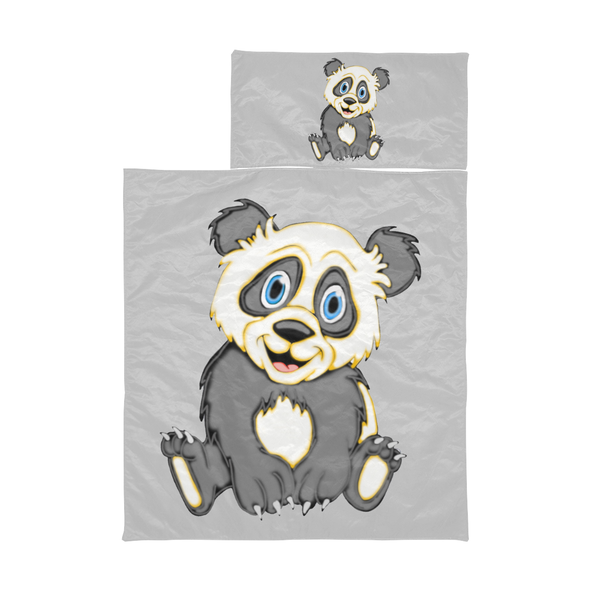 Smiling Panda Grey Kids' Sleeping Bag