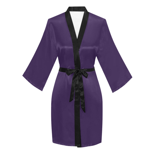 color Russian violet Long Sleeve Kimono Robe