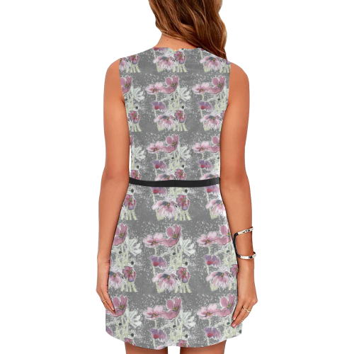 Sleeveless floral dress Eos Women's Sleeveless Dress (Model D01)