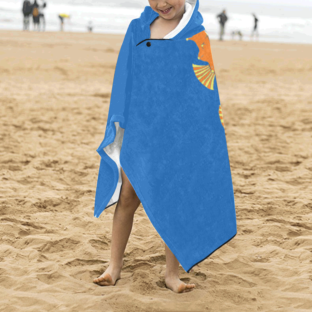 Sassy Seahorse Turquoise Kids' Hooded Bath Towels