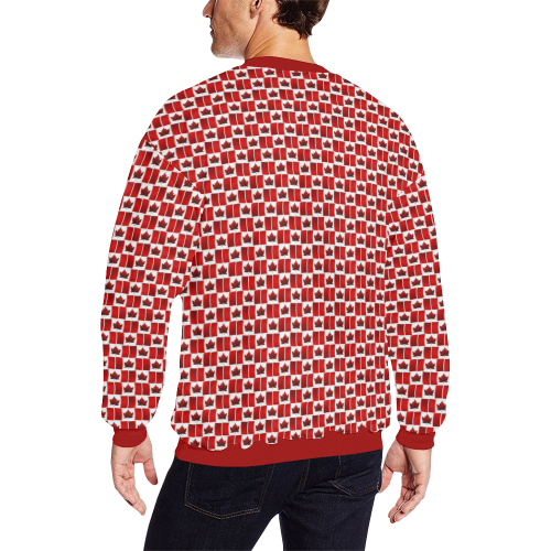 Canadian Flag Sweatshirts Men's Oversized Fleece Crew Sweatshirt/Large Size(Model H18)