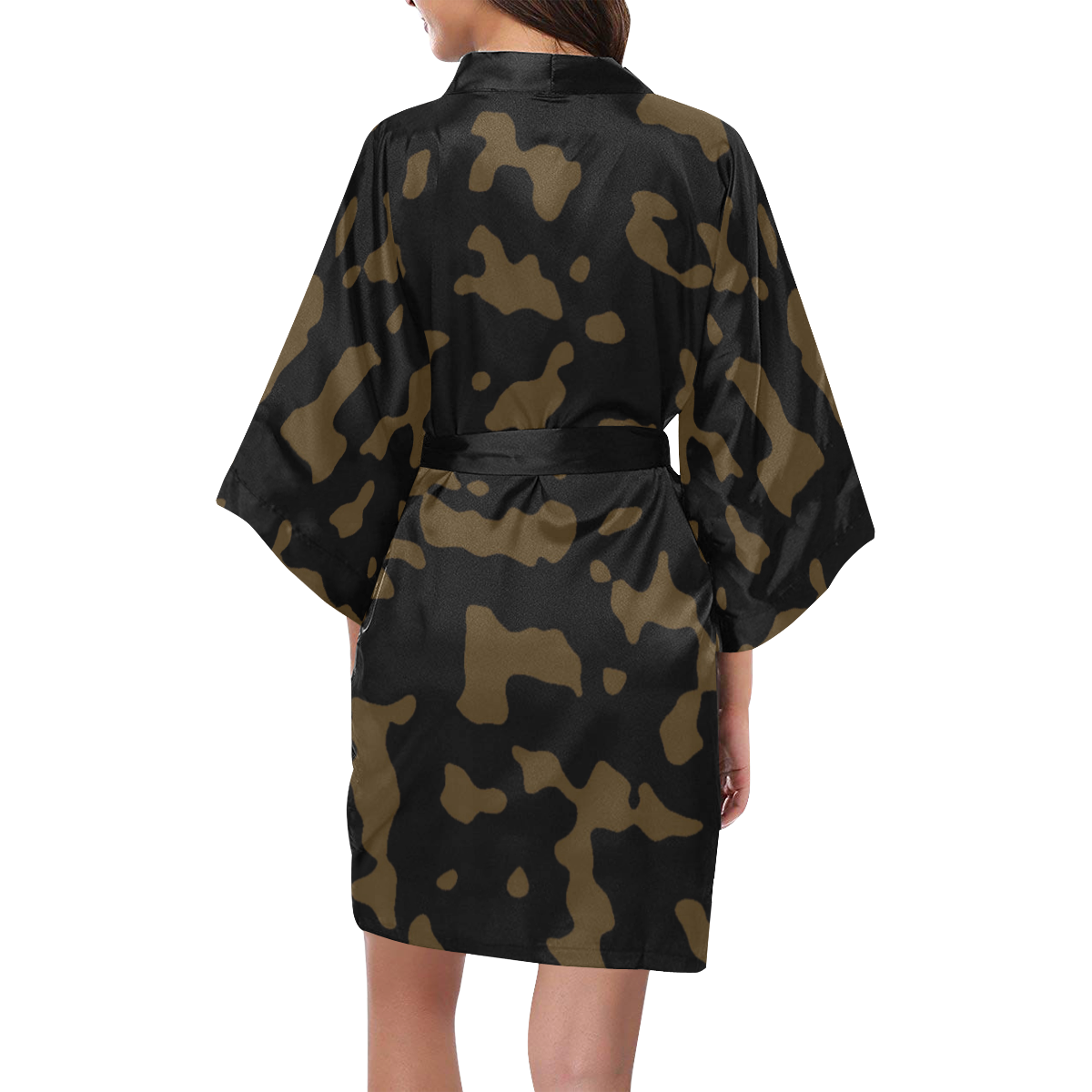 Camouflage Black and Tan Kimono Robe