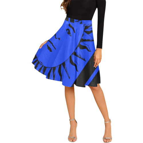 GOD Mid Skirt Royal Blue Melete Pleated Midi Skirt (Model D15)