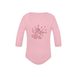 Cat with Violin Baby Powder Organic Long Sleeve One Piece (Model T27)