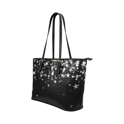 bolso de mano  noche estrellada Leather Tote Bag/Small (Model 1651)