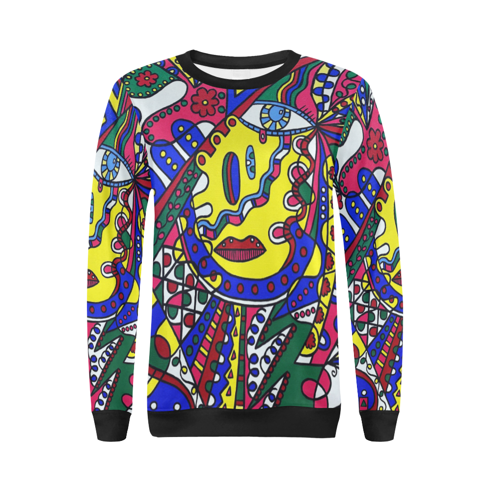 Whimsical All Over Print Crewneck Sweatshirt for Women (Model H18)