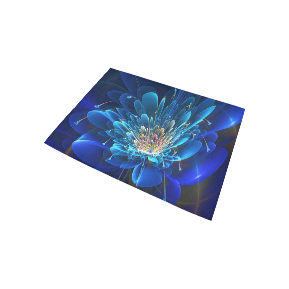 3D Blue Flower V1 Area Rug 5'3''x4'