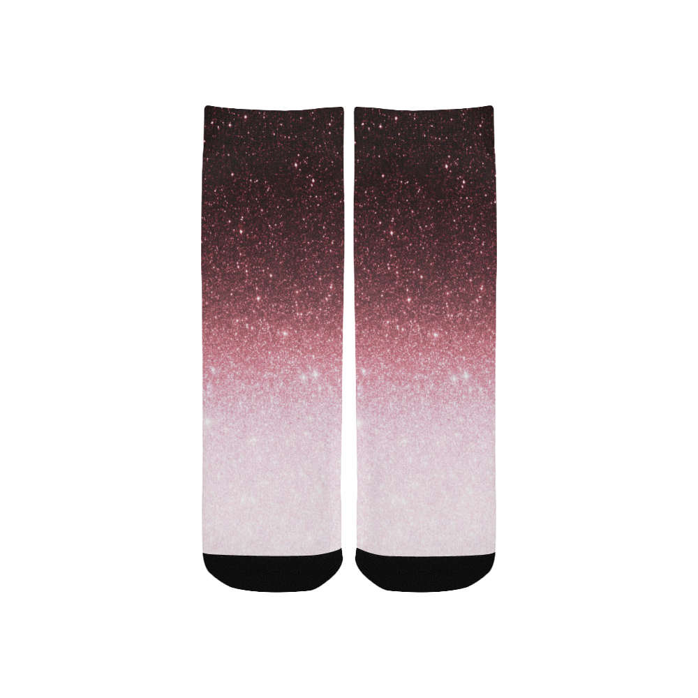 rose gold Glitter gradient Kids' Custom Socks