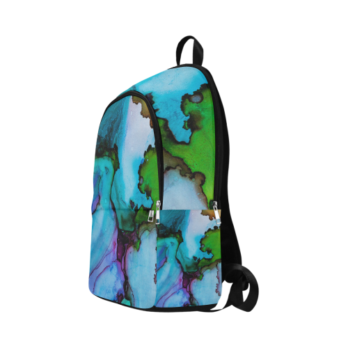 Blue green ink Fabric Backpack for Adult (Model 1659)