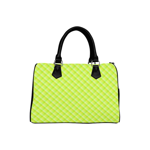 Yellow and green plaid pattern Boston Handbag (Model 1621)