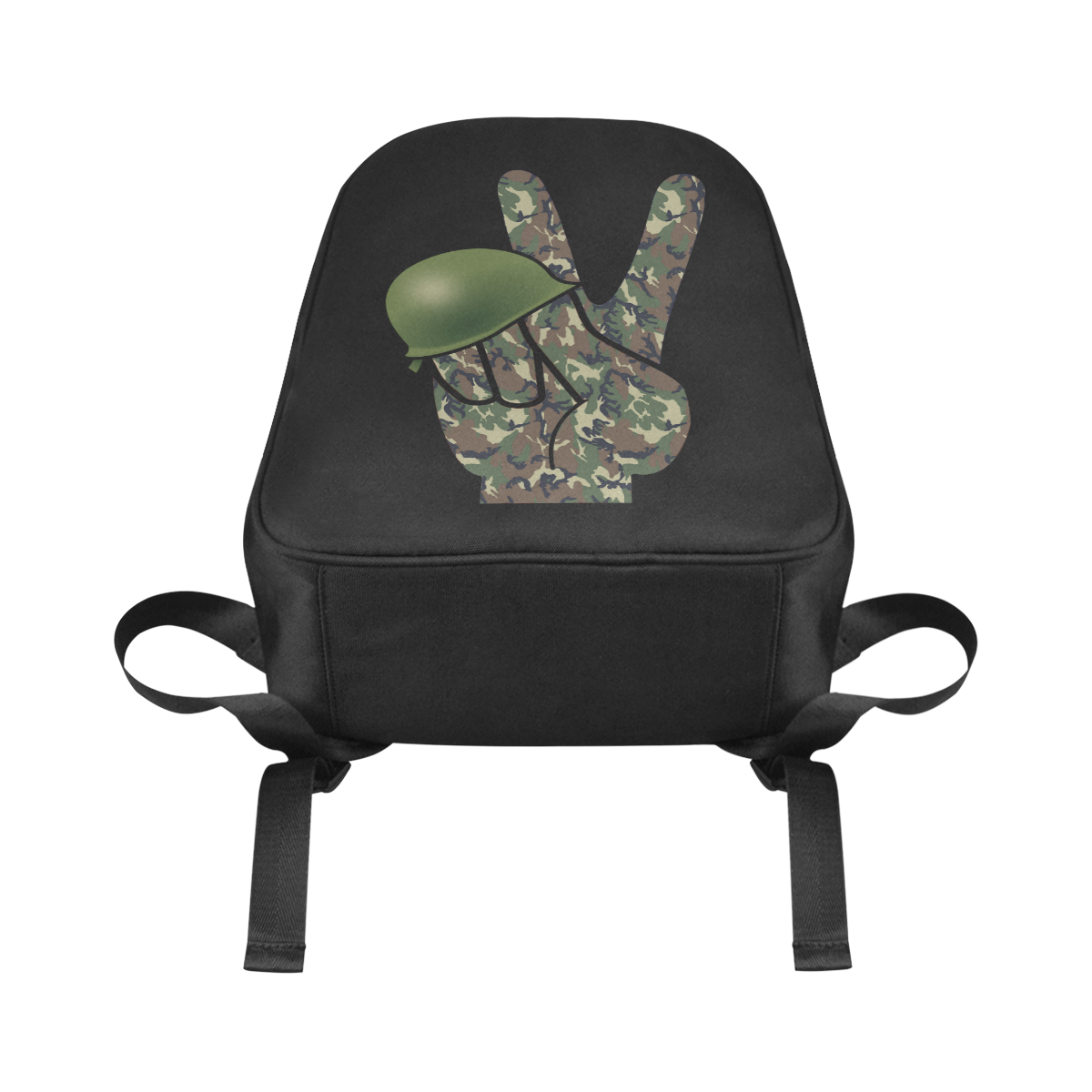 Forest Camouflage Peace Sign Fabric School Backpack (Model 1682) (Large)