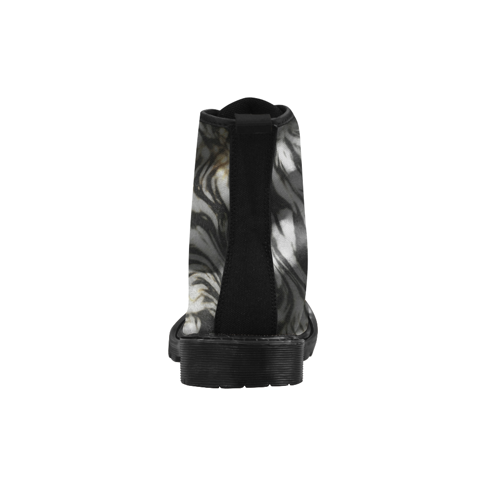 Velvet Fur by Jera Nour Martin Boots for Women (Black) (Model 1203H)