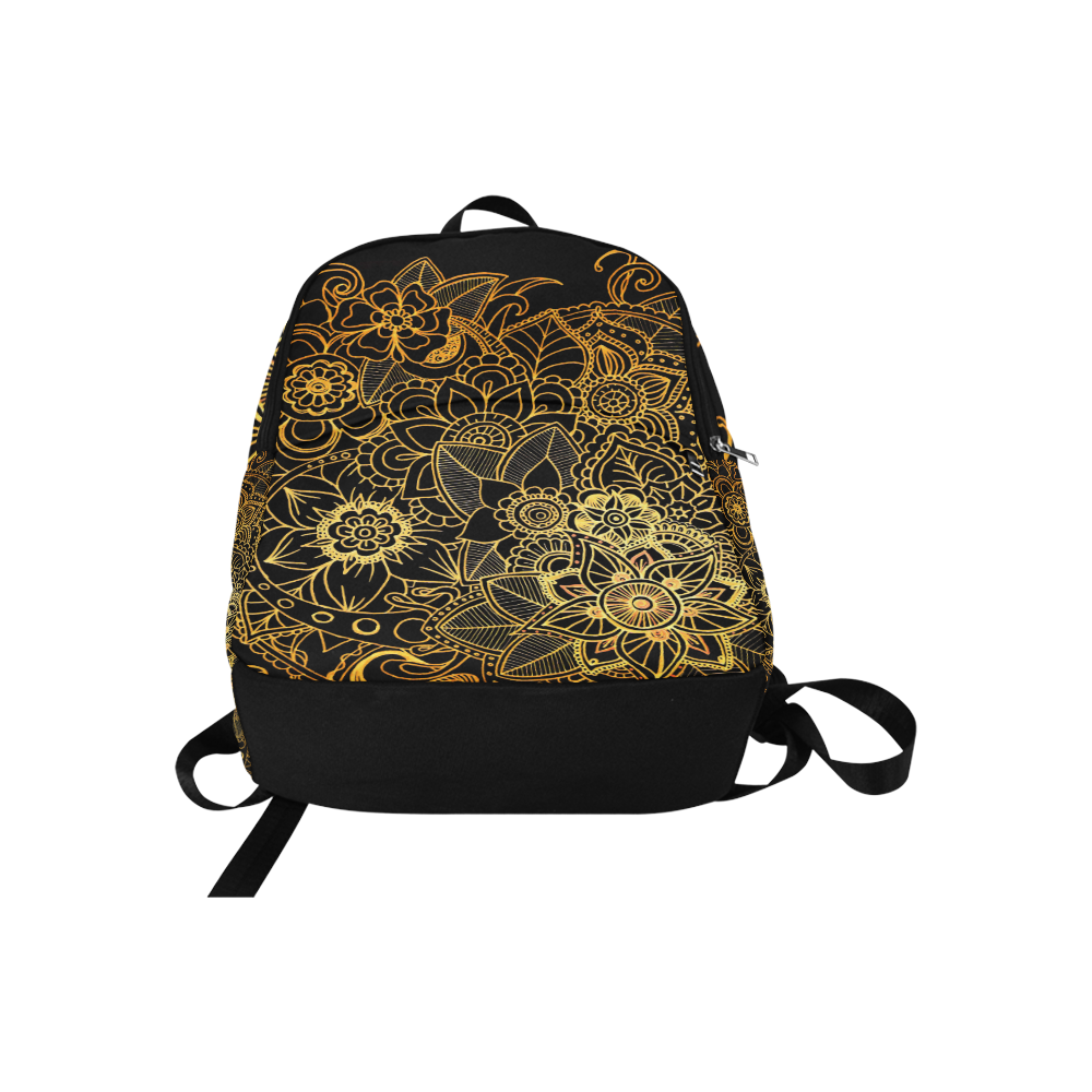 Floral Doodle Gold G523 Fabric Backpack for Adult (Model 1659)