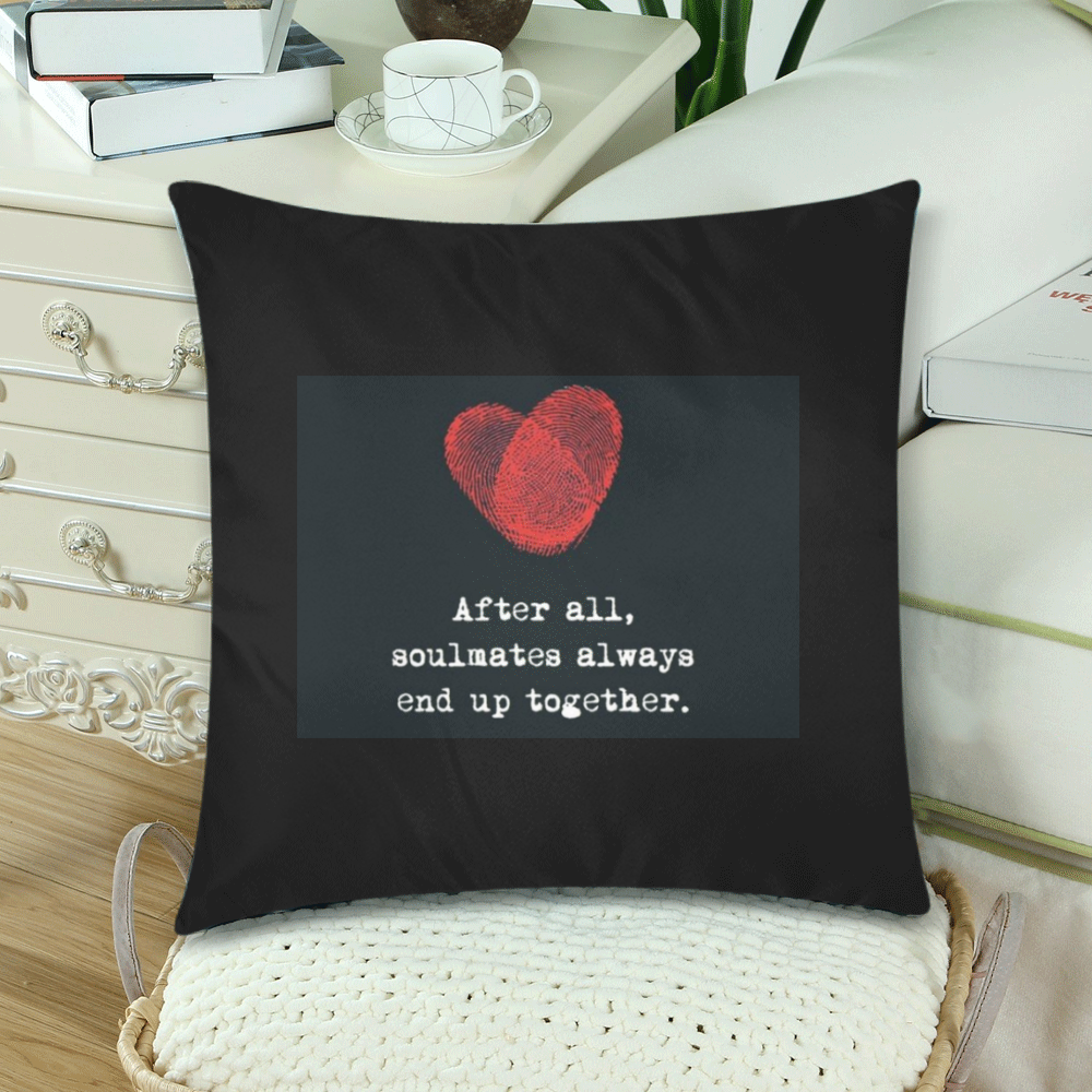 soulmate Custom Zippered Pillow Cases 18"x 18" (Twin Sides) (Set of 2)