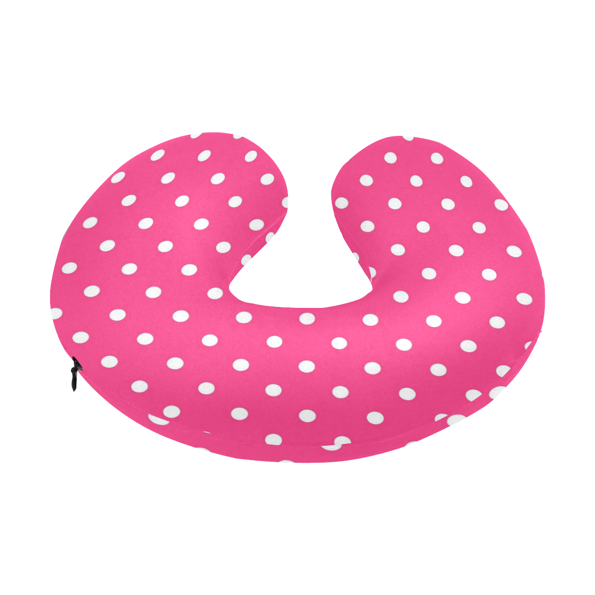 Hot Pink White Dots U-Shape Travel Pillow