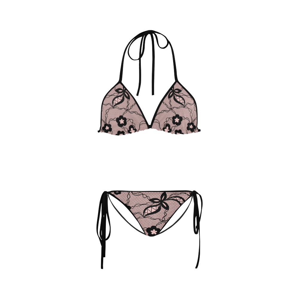 Exquisite lace pattern background 01 2 Custom Bikini Swimsuit
