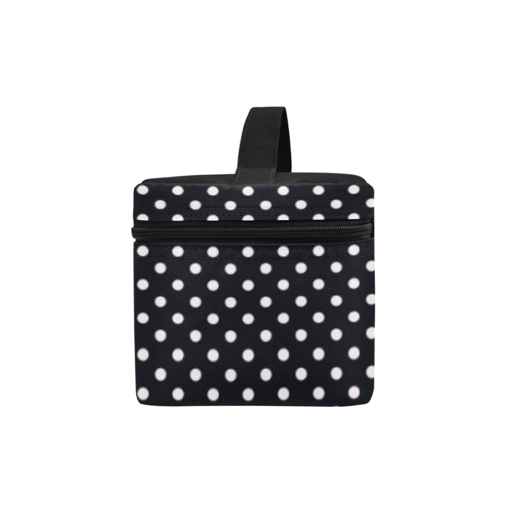 Black polka dots Cosmetic Bag/Large (Model 1658)