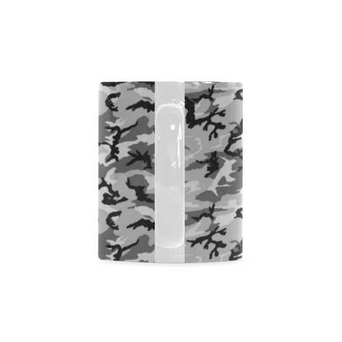 Woodland Urban City Black/Gray Camouflage White Mug(11OZ)