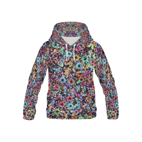 Vivid floral pattern 4181C by FeelGood All Over Print Hoodie for Kid (USA Size) (Model H13)