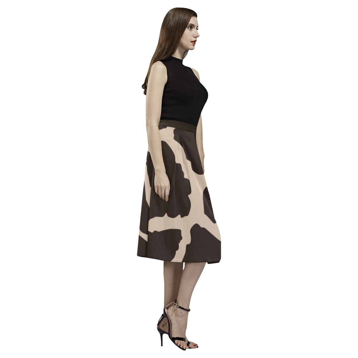 giraffe pattern Crepe Skirt Aoede Crepe Skirt (Model D16)