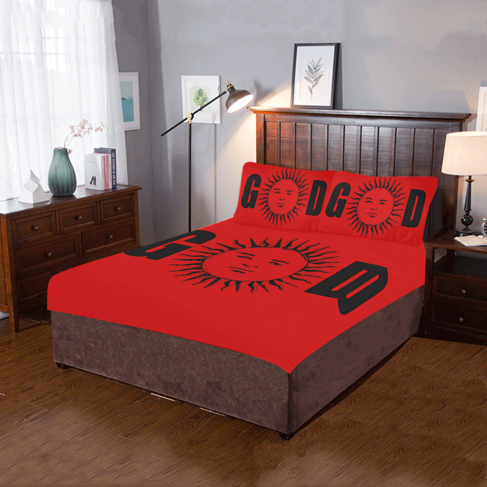 GOD Red Bed Set 3-Piece Bedding Set