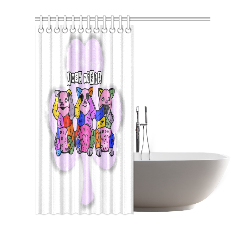 Just right Popart by Nico Bielow Shower Curtain 72"x72"