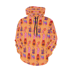 fishes pattern All Over Print Hoodie for Women (USA Size) (Model H13)