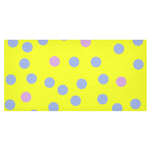 Blue Violet Dots Cotton Linen Tablecloth 60"x120"