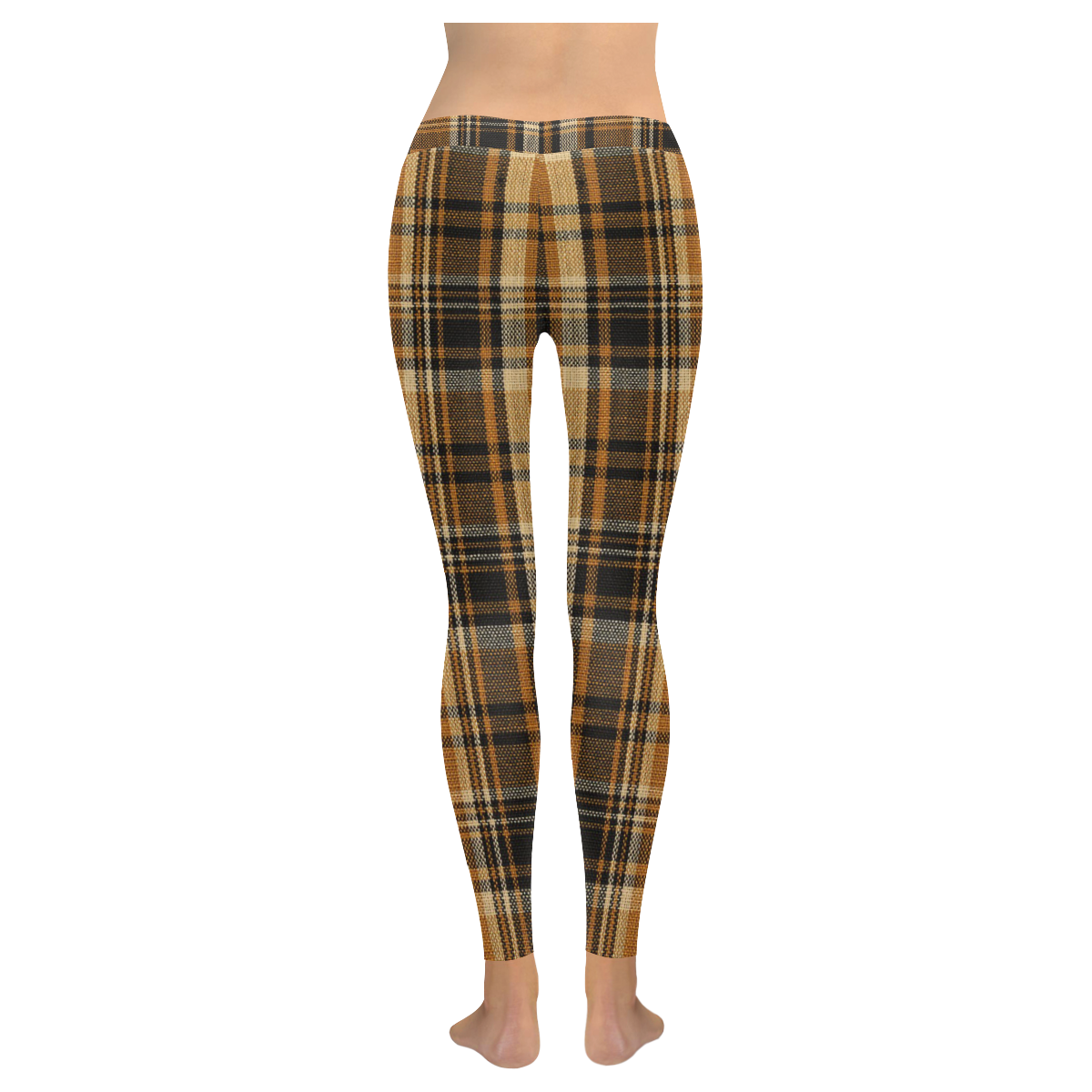 TARTAN DESIGN Women's Low Rise Leggings (Invisible Stitch) (Model L05)