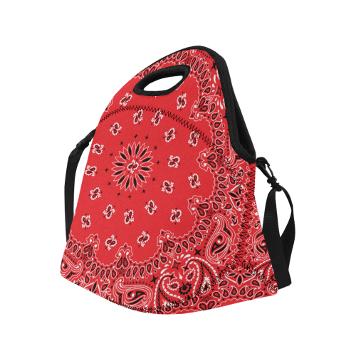 red bandana Neoprene Lunch Bag/Large (Model 1669)