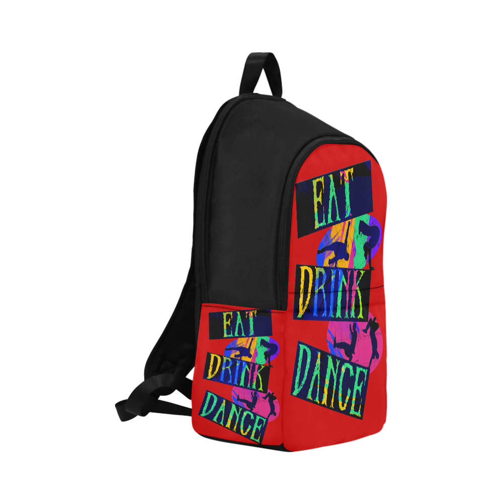 Break Dancing Colorful / Red / Black Fabric Backpack for Adult (Model 1659)