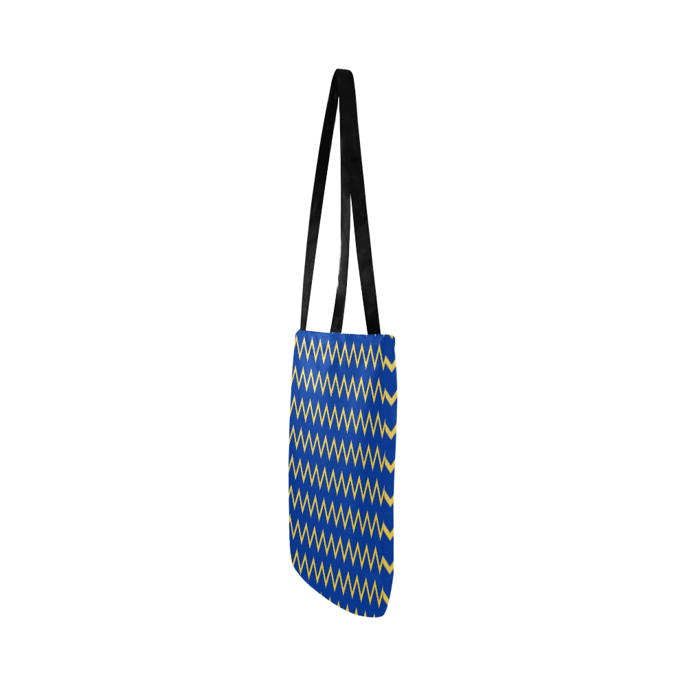 chevron Jaune/Bleu Reusable Shopping Bag Model 1660 (Two sides)