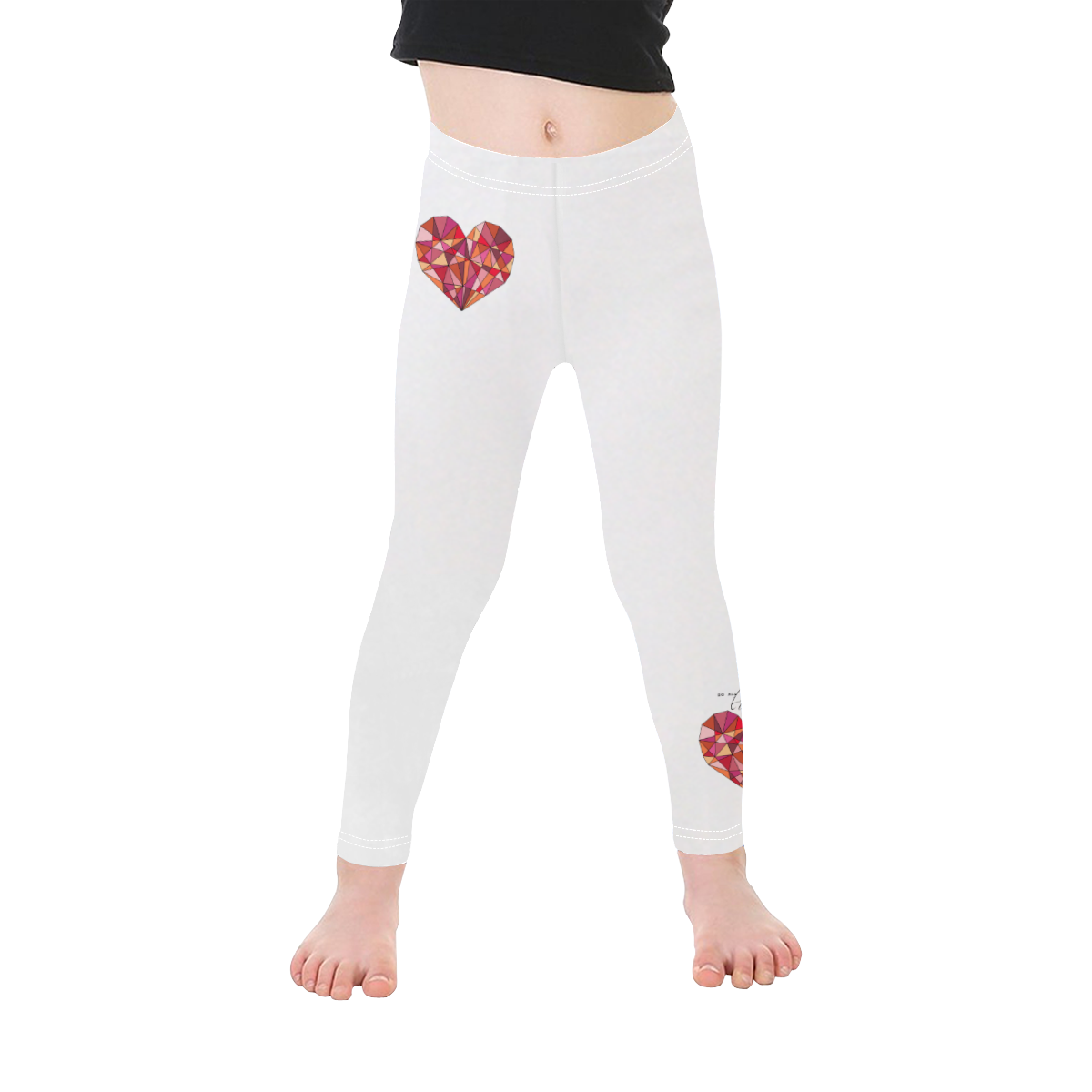 RED HEART WIREFRAME Kid's Ankle Length Leggings (Model L06)