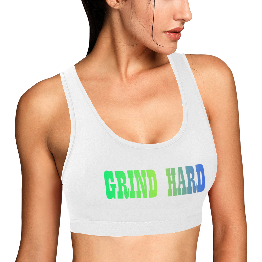 Grind Hard Women's All Over Print Sports Bra (Model T52)