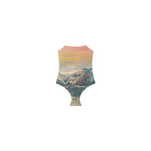 Mountains painting Strap Swimsuit ( Model S05)