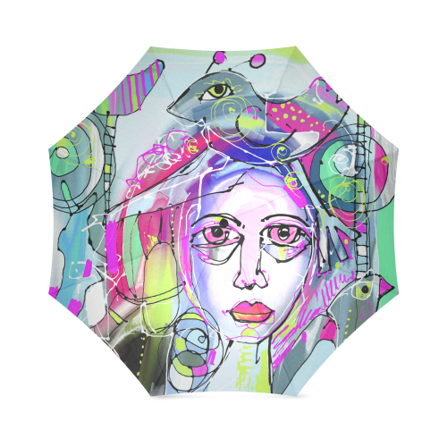 Abstract Girl Foldable Umbrella (Model U01)