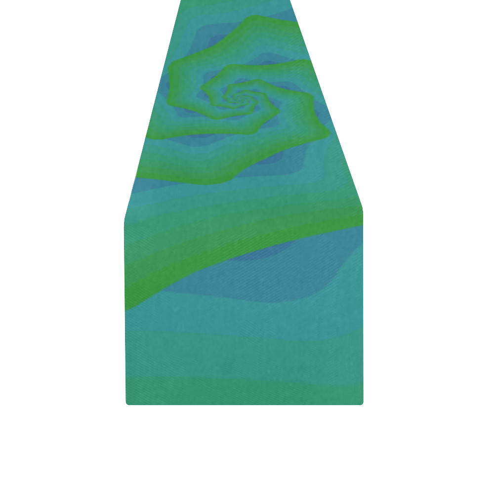 Green blue wave Table Runner 14x72 inch