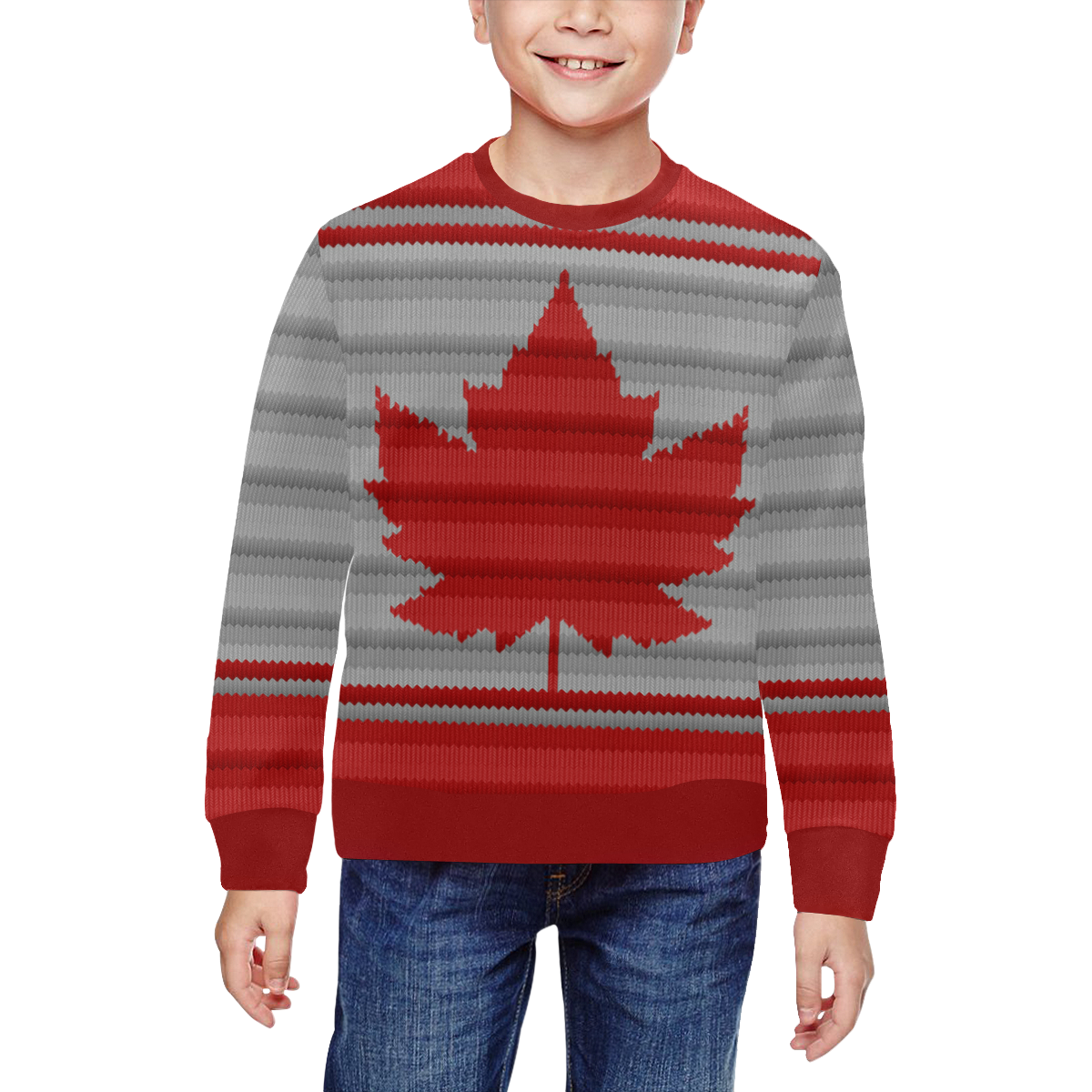Canada Sweatshirts Kid's Winter Print All Over Print Crewneck Sweatshirt for Kids (Model H29)