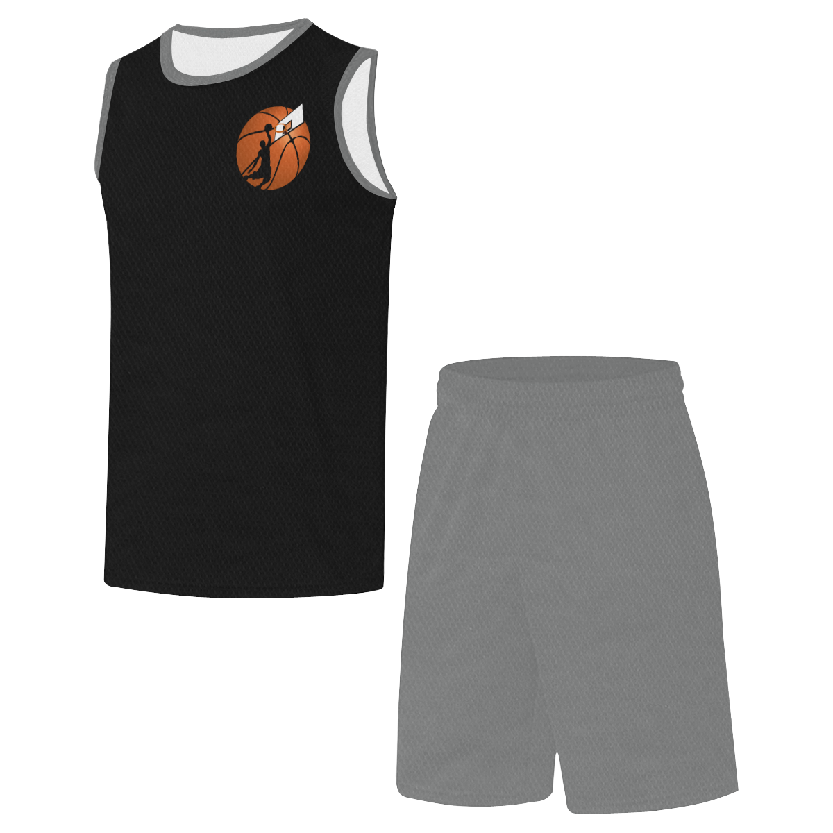 Slam Dunk Basketball Player Black and Gray All Over Print Basketball Uniform