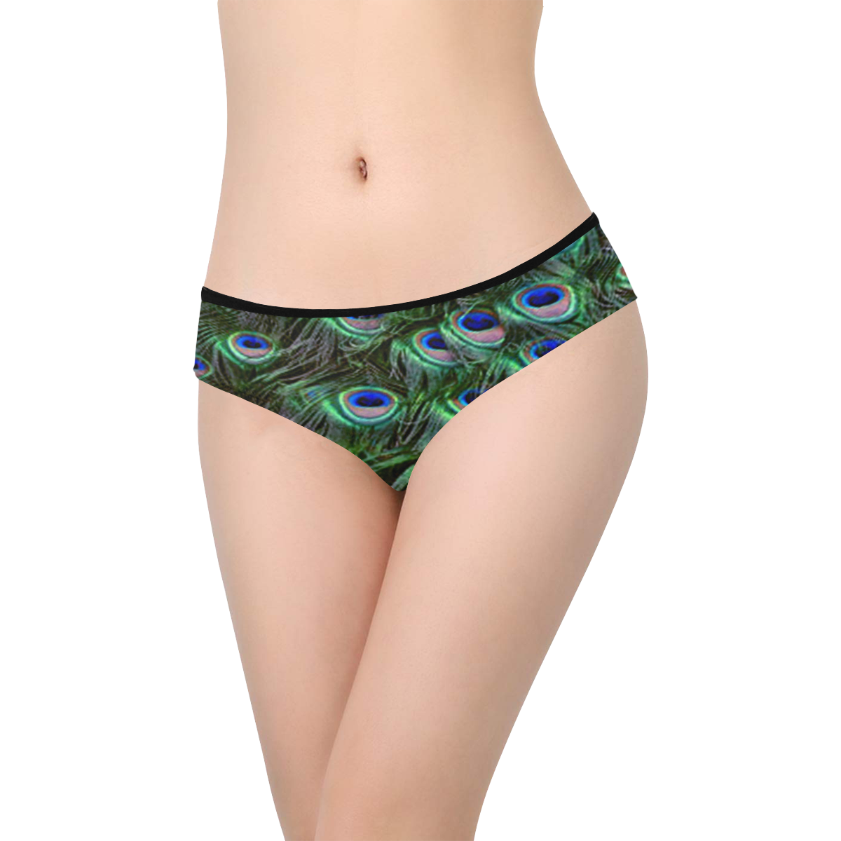 Peacock Feathers Women's Hipster Panties (Model L33)