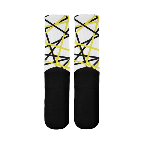 Black and yellow stripes Mid-Calf Socks (Black Sole)