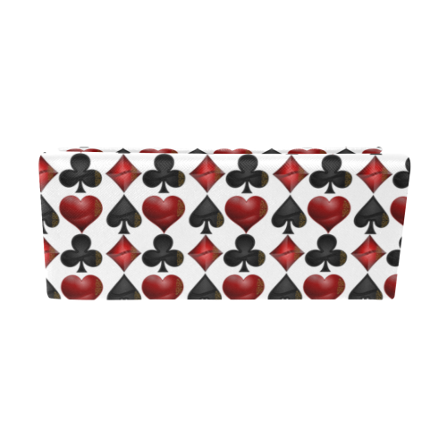 Las Vegas Black and Red Casino Poker Card Shapes on White Custom Foldable Glasses Case