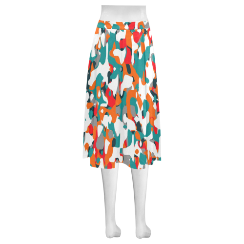 POP ART CAMOUFLAGE 1 Mnemosyne Women's Crepe Skirt (Model D16)