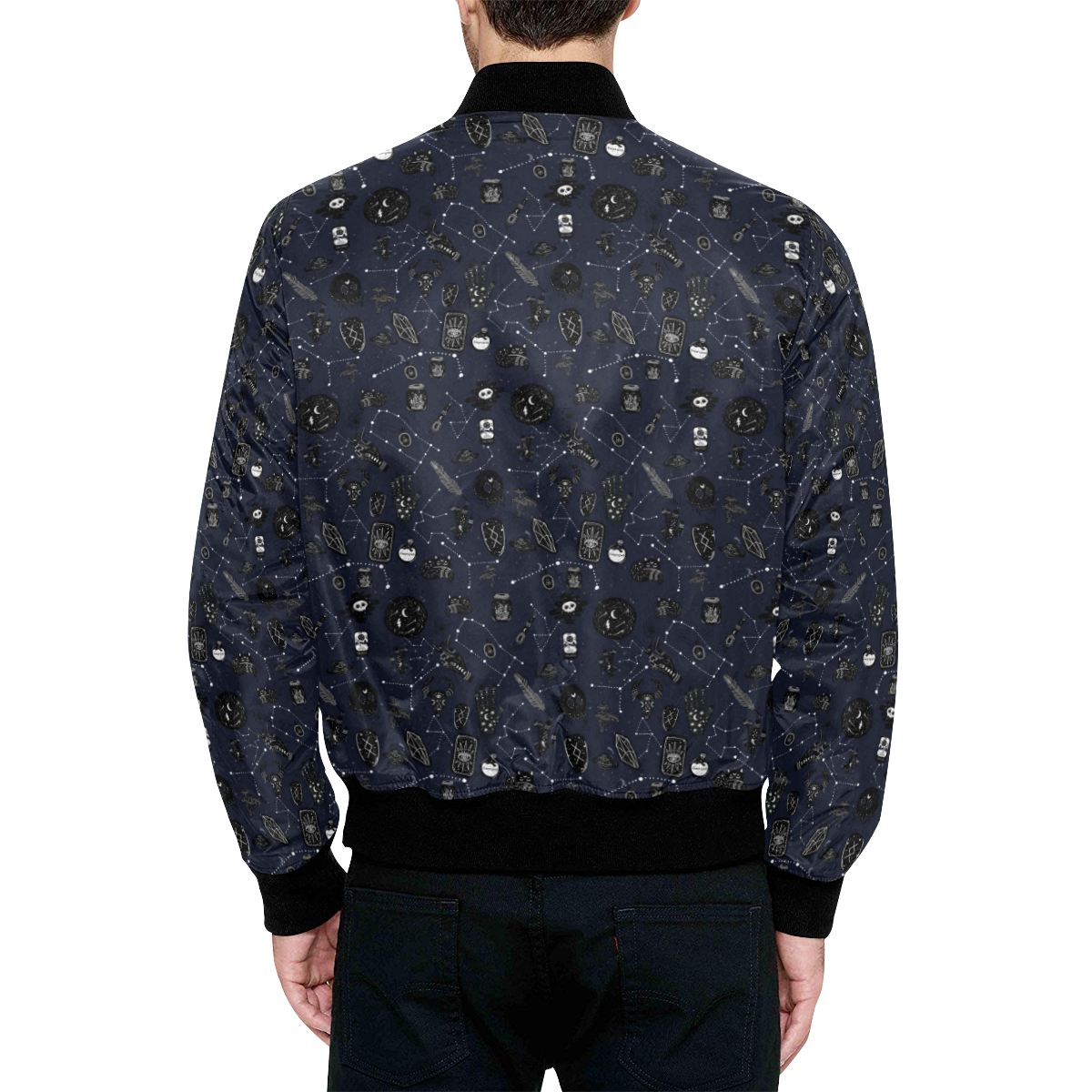 All The Magic Things All Over Print Quilted Bomber Jacket for Men (Model H33)