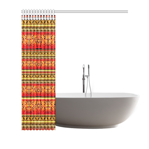 golden flare red and black design shower curtain Shower Curtain 66"x72"
