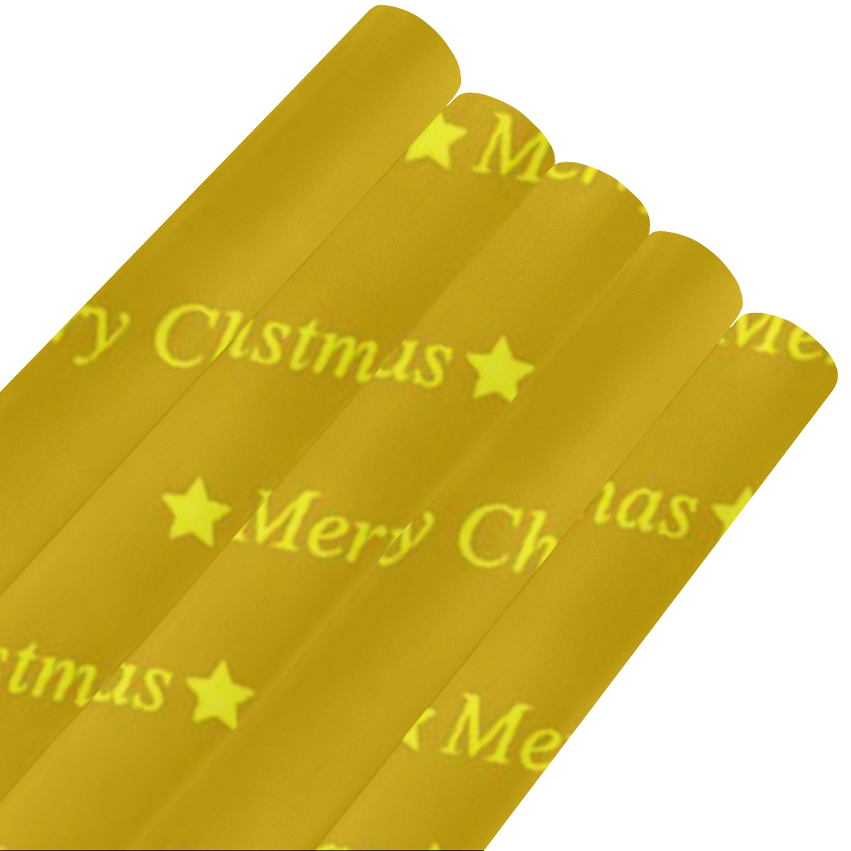 merry christmas,text golden Gift Wrapping Paper 58"x 23" (5 Rolls)